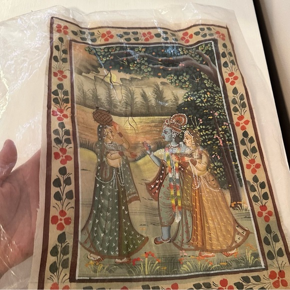 Silk Painting Mughal Style Hand Painting on Silk - Picture 10 of 10